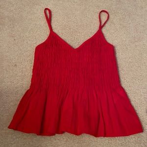 Red ruffle tank top